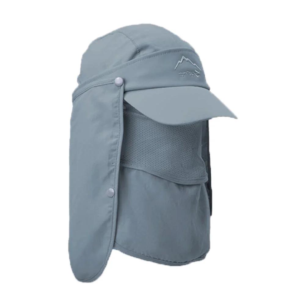 목 플랩 달린 자외선 차단 낚시 모자, 목 커버 캡, 하이킹 낚시 캠핑용, 자외선 차단